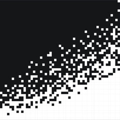Black and white pixel background. Vector illustration for your graphic design. Abstract geometric background.