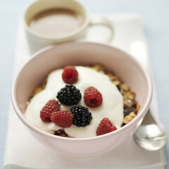 Muesli and yoghurt