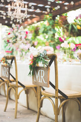 chair for bride and groom
