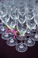 Champagne glasses in celebration