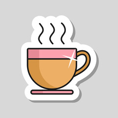 Cup of coffee tea with steam vector icon