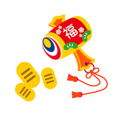 打ち出の小槌と小判