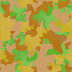Desert camouflage of various shades of brown, yellow and green colors