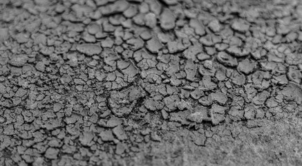 Cracked earth, cracked soil. texture of grungy dry cracking parched earth. Global worming effect.