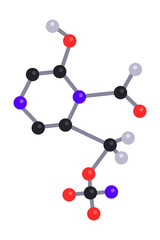 Molecule, chemical atomic model isolated