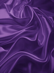 Obraz premium Beautiful smooth elegant wavy violet purple satin silk luxury cloth fabric texture with violet background design. Card or banner. Copy space