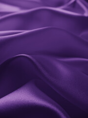 Beautiful smooth elegant wavy violet purple satin silk luxury cloth fabric texture with violet background design. Card or banner. Copy space