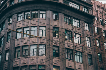 Street view of the buildings in Shanghai, China.