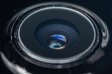 Detail of camera lens of mobile phone