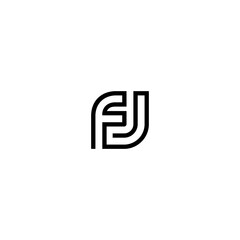 FJ JF Initial logo template vector