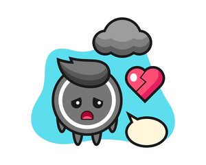 Hockey puck cartoon is broken heart