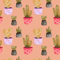 Cactus seamless pattern