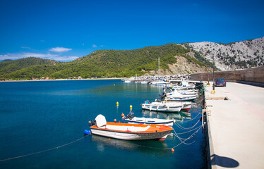 Fototapeta na wymiar Pilio Harbor at Evia, Greece.