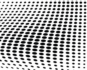 Abstract monochrome halftone pattern. Wide vector illustration