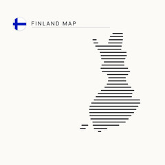 finland map vector art template.