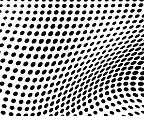 Abstract monochrome halftone pattern. Wide vector illustration