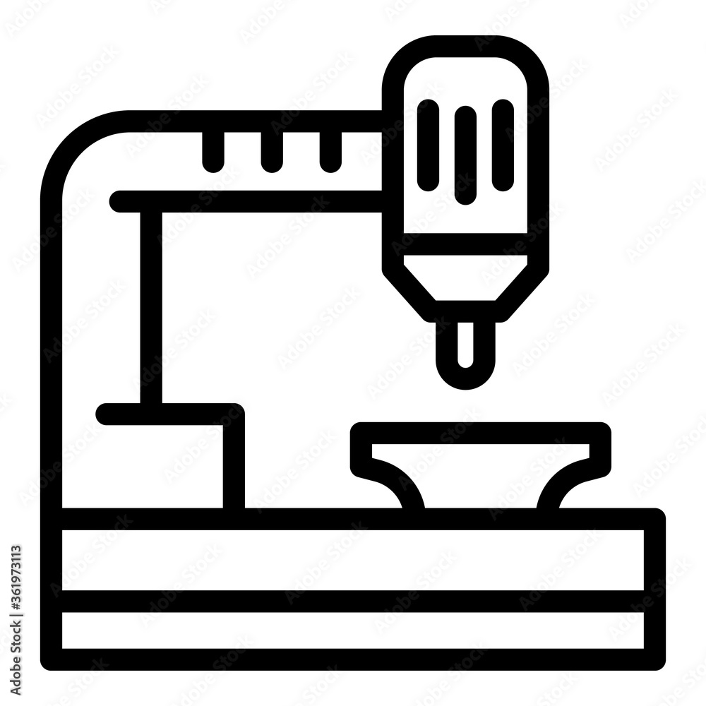 Poster technology lathe icon. outline technology lathe vector icon for web design isolated on white backgro