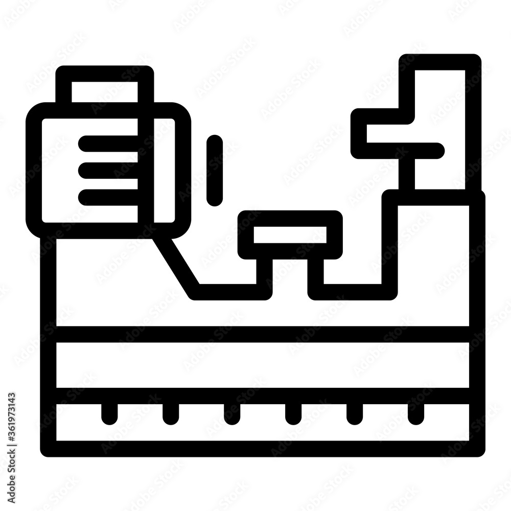 Poster workshop lathe icon. outline workshop lathe vector icon for web design isolated on white background
