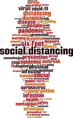 Obraz premium Social distancing word cloud