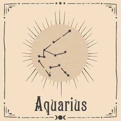 Aluminium Prints Retro sign occult astrology zodiac sign
