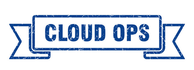 Fototapeta premium cloud ops ribbon. cloud ops grunge band sign. cloud ops banner