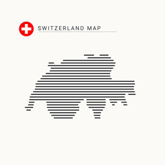 switzerland map vector art template.