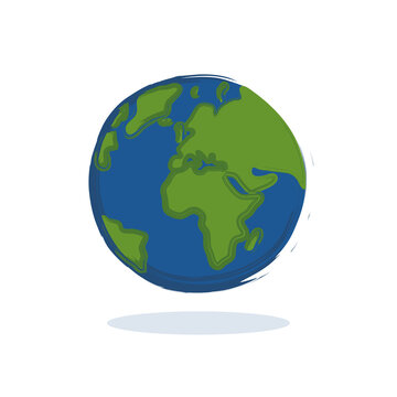 planet earth globe icon blue and green vector illustration EPS10