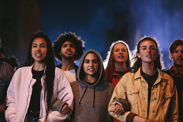 Youngsters protesting together for a change - obrazy, fototapety, plakaty
