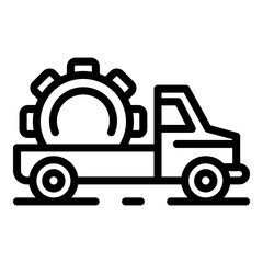 Hybrid tow truck icon. Outline hybrid tow truck vector icon for web design isolated on white background