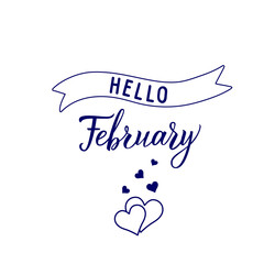 Original hand lettering Hello February