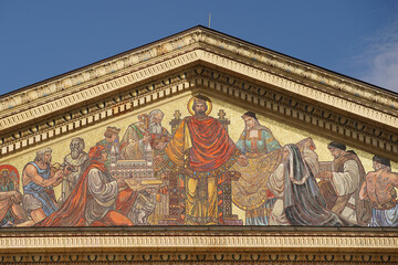 The facade of the art gallery on Heroes' Square. Tourist attraction. 