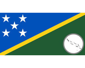 Fahne und Landkarte der Salomonen