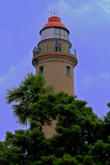 Lighthouse on the sea coast of south India.