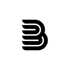 Geometric Speed Letter Logotype B