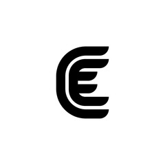 Geometric Speed Letter Logotype E