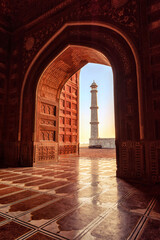 Beautiful light inside of the mosque, Near Taj mahal, Agra, Uttar Pradesh, India