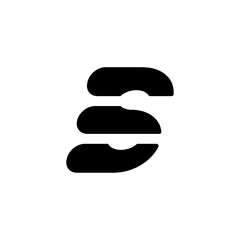 Italic Three Lines Speed Letter Logotype S