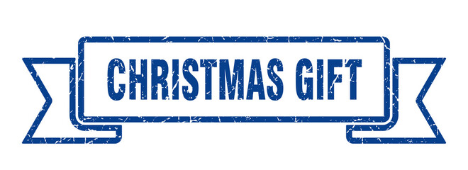 christmas gift ribbon. christmas gift grunge band sign. christmas gift banner