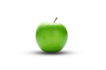 Green Apple Isolated on White Background, with Clipping Path. Fresh Fruit.