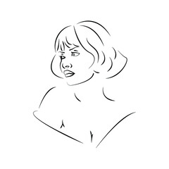 vector illustration of a girl line art  minimalist