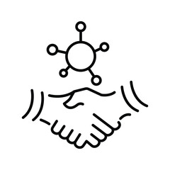 hand shake vector virus threat