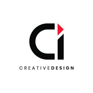 Modern letter CI logo design vector