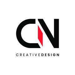 Modern letter CN logo design vector