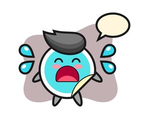 Sticker cartoon with crying gesture