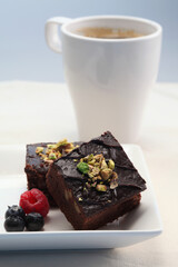 Brownies with berries
