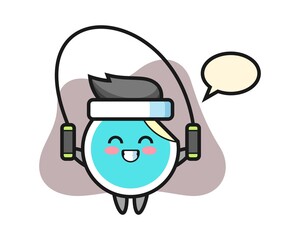 Sticker cartoon with skipping rope