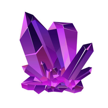 Purple Crystal Cluster. Vector Design.
