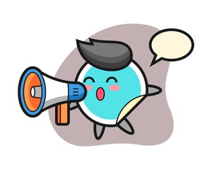 Sticker cartoon holding a megaphone