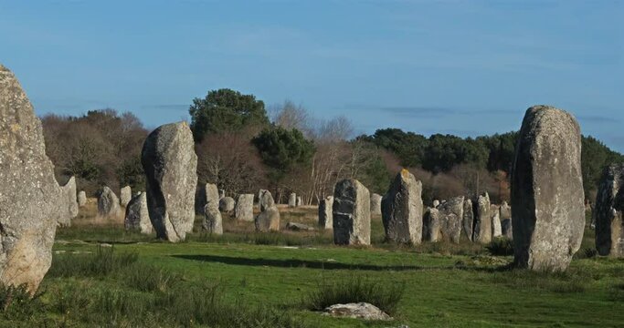 The stone alignments,Carnac, Morbihan, Brittany, France