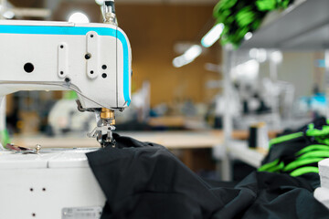 Sewing department of a textile factory interior